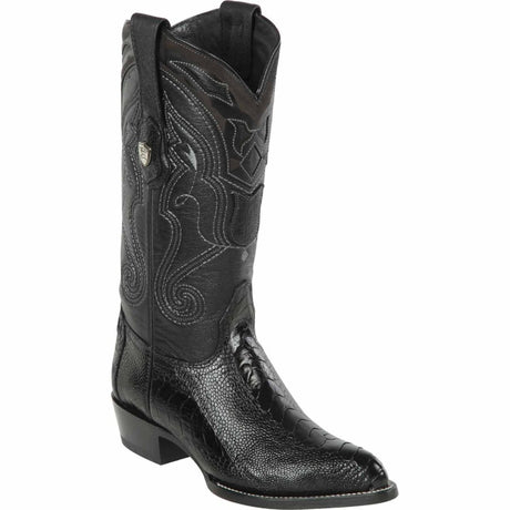 Botas de Pata de Avestruz Original Horma Puntal Color Negro - Wild West Boots - Wild West Boots