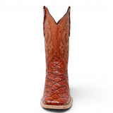 Botas de Pescado Pirarucu Grabado en Horma Rodeo Cuadrada WD-246 - White Diamonds Boots