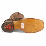 Botas de Pescado Pirarucu Original Punta Rodeo Cuadrada Ancha Color Cafe - Los Altos Boots - Los Altos Boots