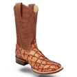 Botas de Pescado Pirarucu Original Punta Rodeo Cuadrada Ancha Color Cognac - Los Altos Boots - Los Altos Boots