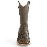 Botas de Pescado Pirarucu Original Punta Rodeo Cuadrada Ancha Color Negro - Los Altos Boots - Los Altos Boots