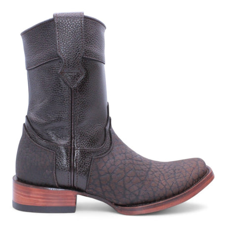 Botas de Piel Cuello de Toro Punta Dubai Cuadrada Para Hombre Color Chocolate - Hooch Boots - Hooch