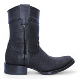 Botas de Piel Cuello de Toro Punta Dubai Cuadrada Para Hombre Color Negro - Hooch Boots - Hooch