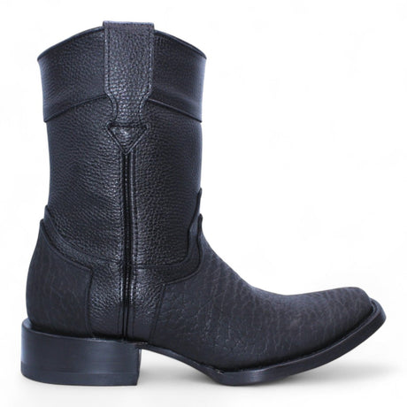 Botas de Piel Cuello de Toro Punta Dubai Cuadrada Para Hombre Color Negro - Hooch Boots - Hooch