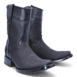 Botas de Piel Cuello de Toro Punta Dubai Cuadrada Para Hombre Color Negro - Hooch Boots - Hooch