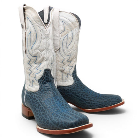 Botas de Piel Original Punta Cuadrada Color Azul - Tanner Mark Boots - Tanner Mark Boots