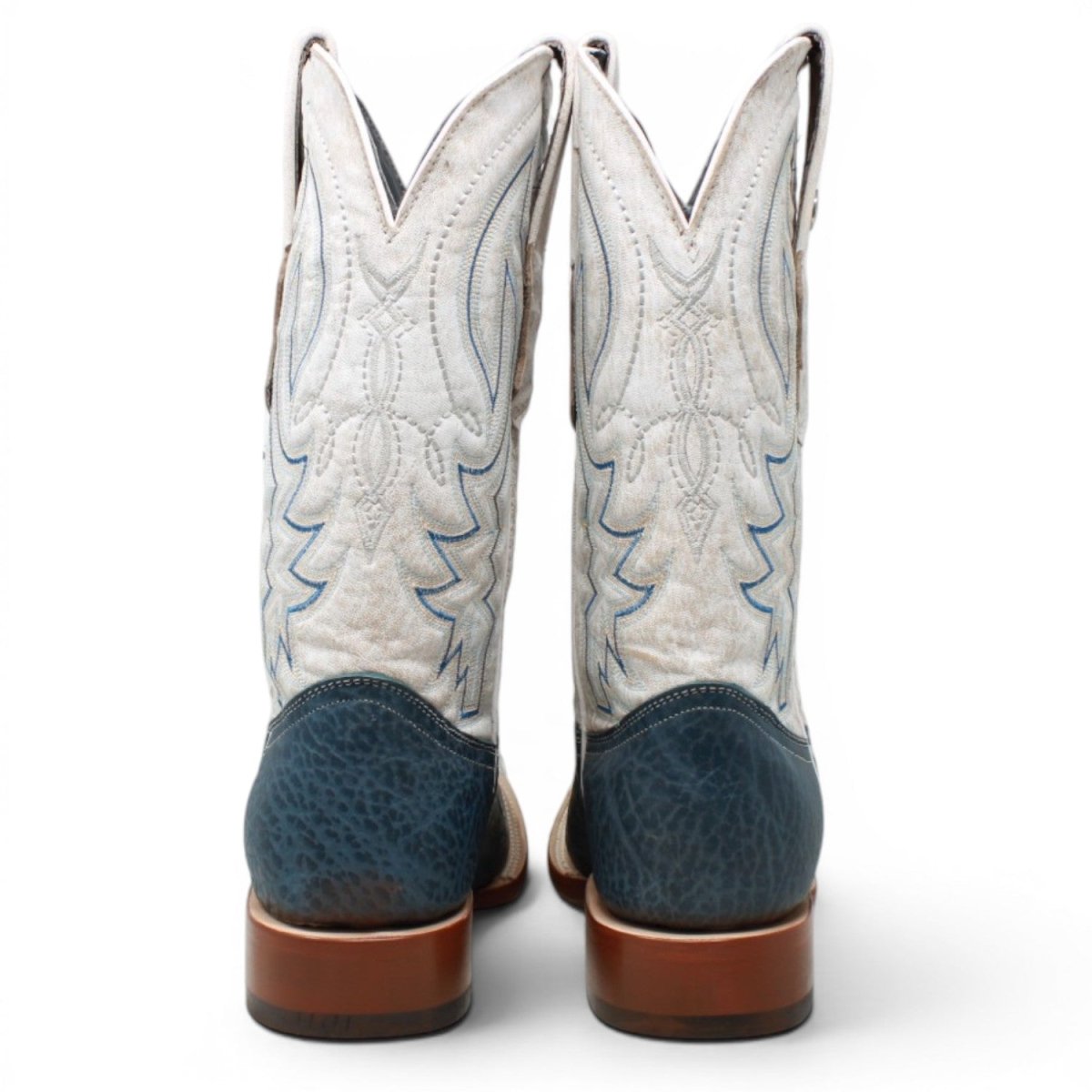 Botas de Piel Original Punta Cuadrada Color Azul - Tanner Mark Boots - Tanner Mark Boots