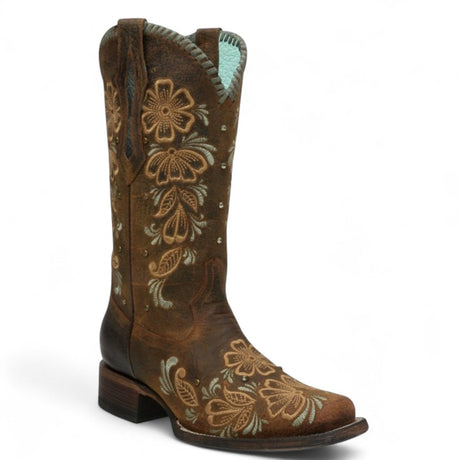 Botas de Piel Original Punta Cuadrada Color Cafe - Ive West - Rudel & Co.