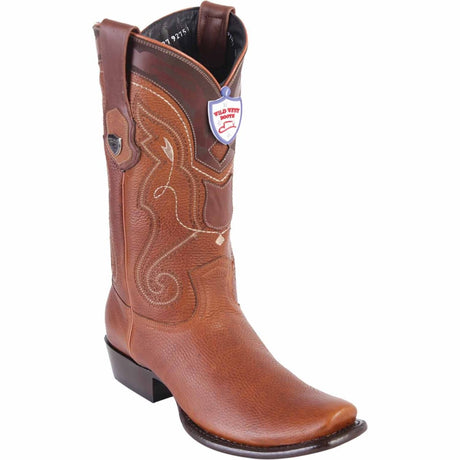Botas de Piel Original Punta Dubai Cuadrada Color Miel - Wild West Boots - Wild West Boots