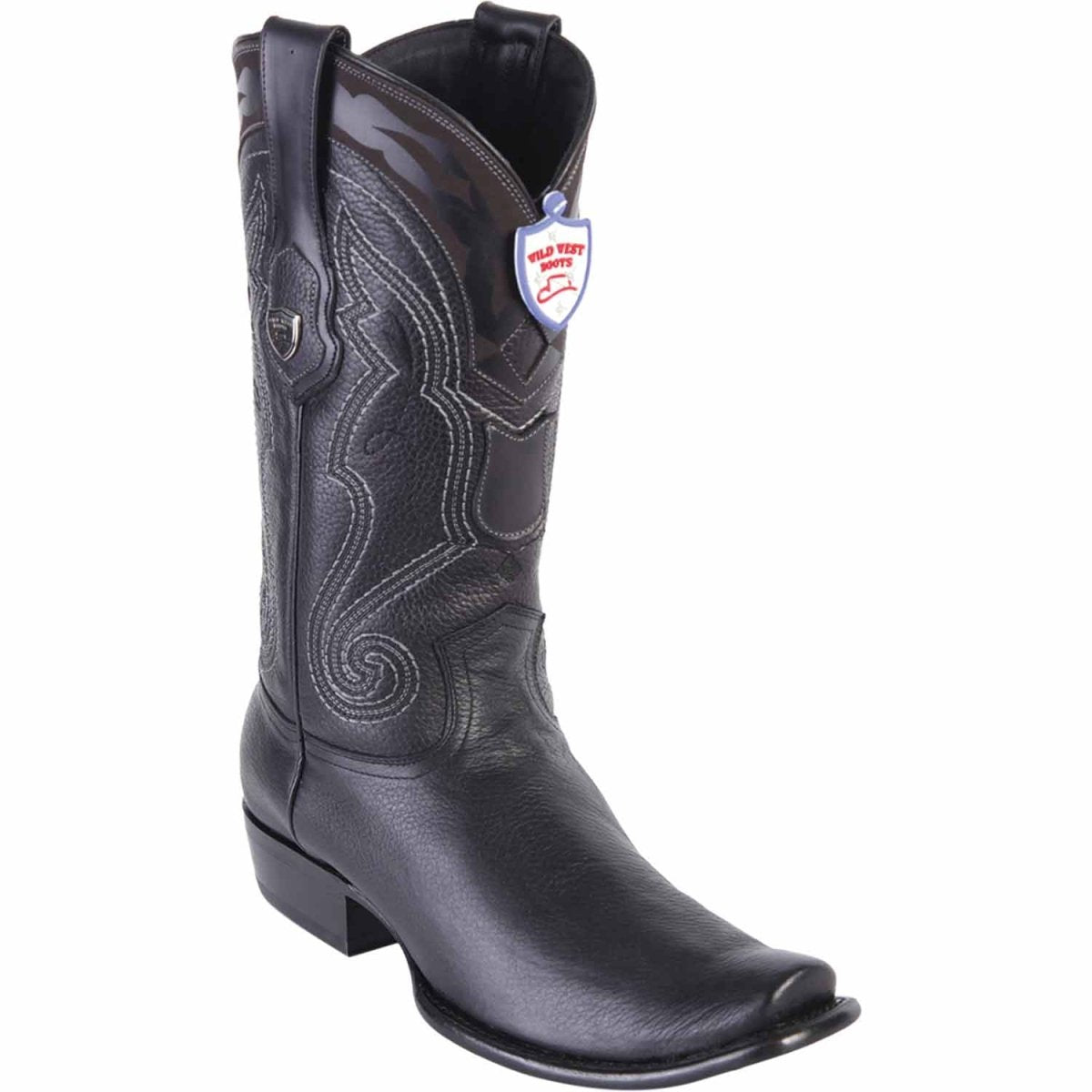 Botas de Piel Original Punta Dubai Cuadrada Color Negro - Wild West Boots - Wild West Boots