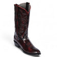 Botas de Piel Original Punta Oval Color Negro Rojizo Acabado Camaleon - Los Altos Boots - Los Altos Boots