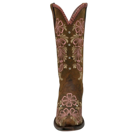 Botas de Piel Original Punta Recortada Color Cafe con Rosa - Ive West - Rudel & Co.