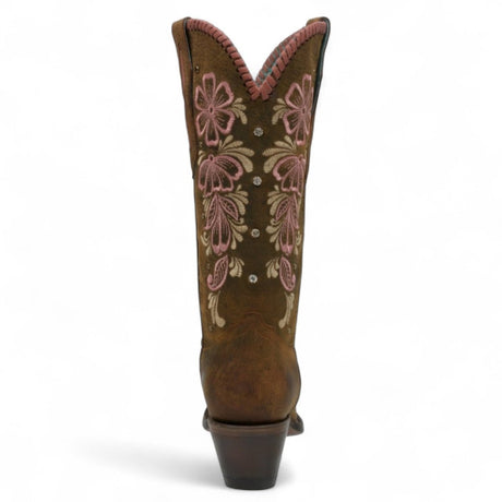 Botas de Piel Original Punta Recortada Color Cafe con Rosa - Ive West - Rudel & Co.