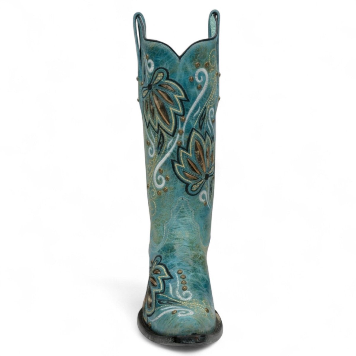 Botas de Piel Original Punta Recortada Color Turquesa - Ive West - Rudel & Co.