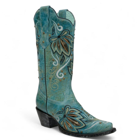 Botas de Piel Original Punta Recortada Color Turquesa - Ive West - Rudel & Co.