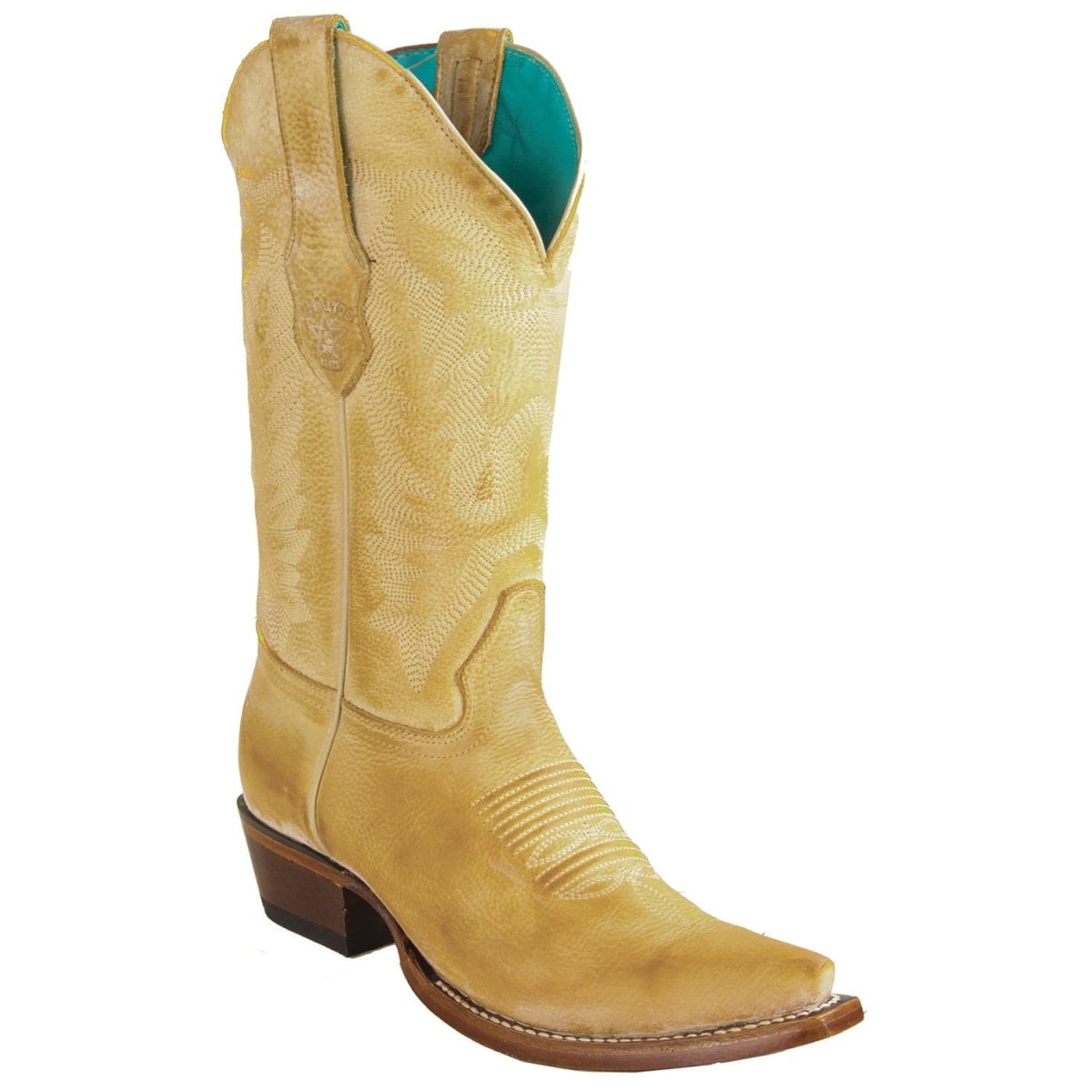 Botas de Piel Original Punta Recortada Color Cafe - Los Altos Boots