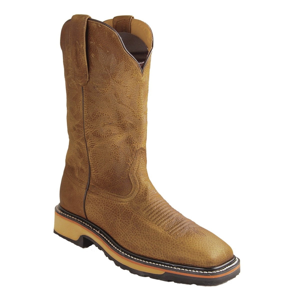 Botas de Piel Original Punta Rodeo Cuadrada Ancha Color Miel - Los Altos Boots - Los Altos Boots