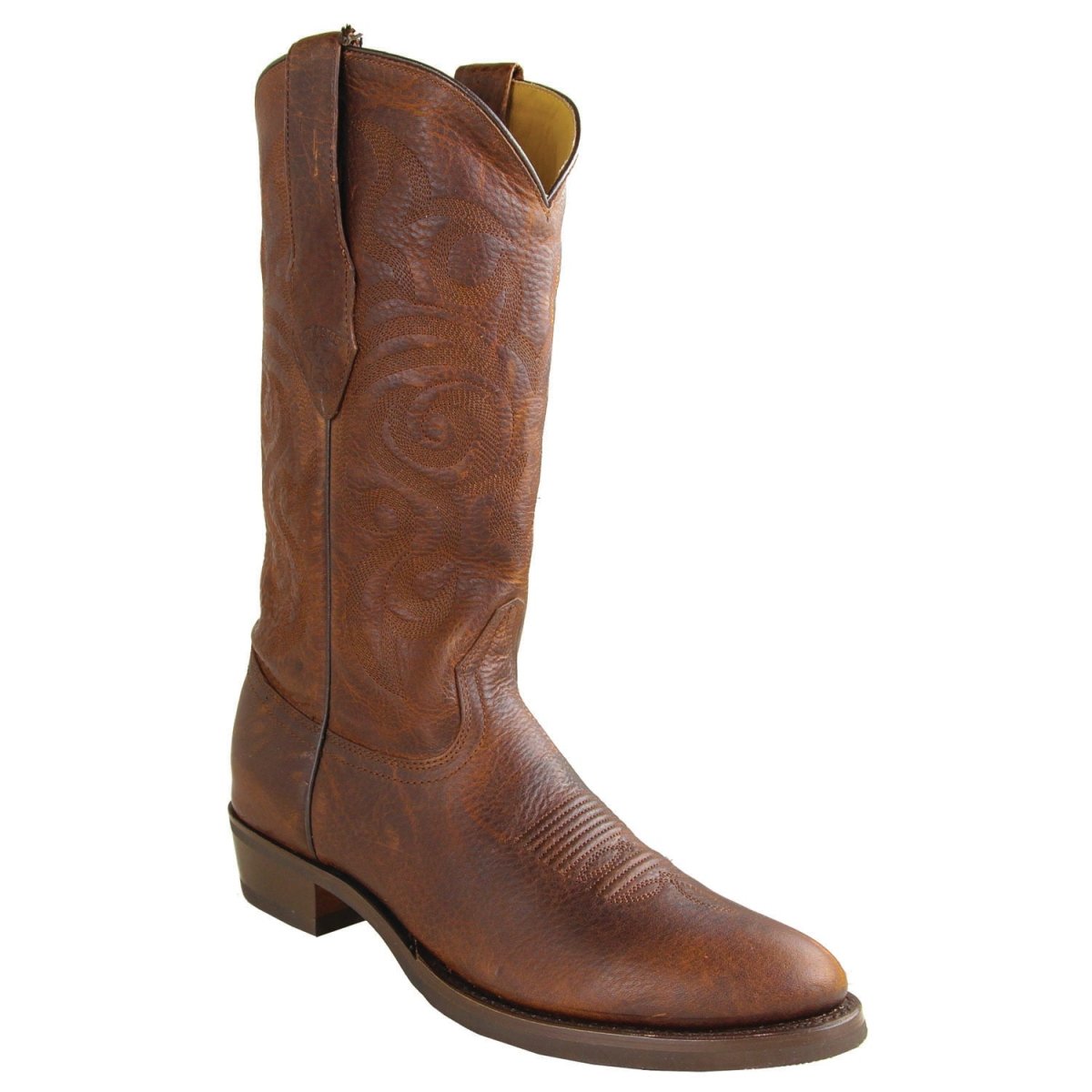 Original Leather Boots Rage Oval Toe Walnut Color - Los Altos Boots