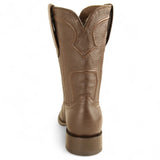 Botas de Piel Original Roper Punta Oval con Zipper Color Cafe - Los Altos Boots - Los Altos Boots