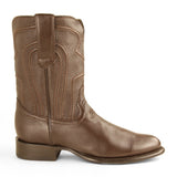 Botas de Piel Original Roper Punta Oval con Zipper Color Cafe - Los Altos Boots - Los Altos Boots