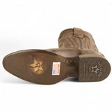 Botas de Piel Original Roper Punta Oval con Zipper Color Cafe - Los Altos Boots - Los Altos Boots