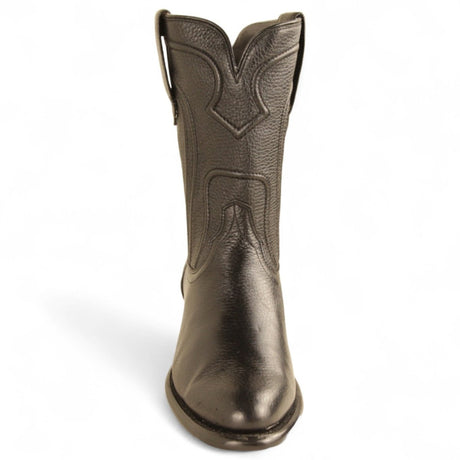 Botas de Piel Original Roper Punta Oval con Zipper Color Negro - Los Altos Boots - Los Altos Boots