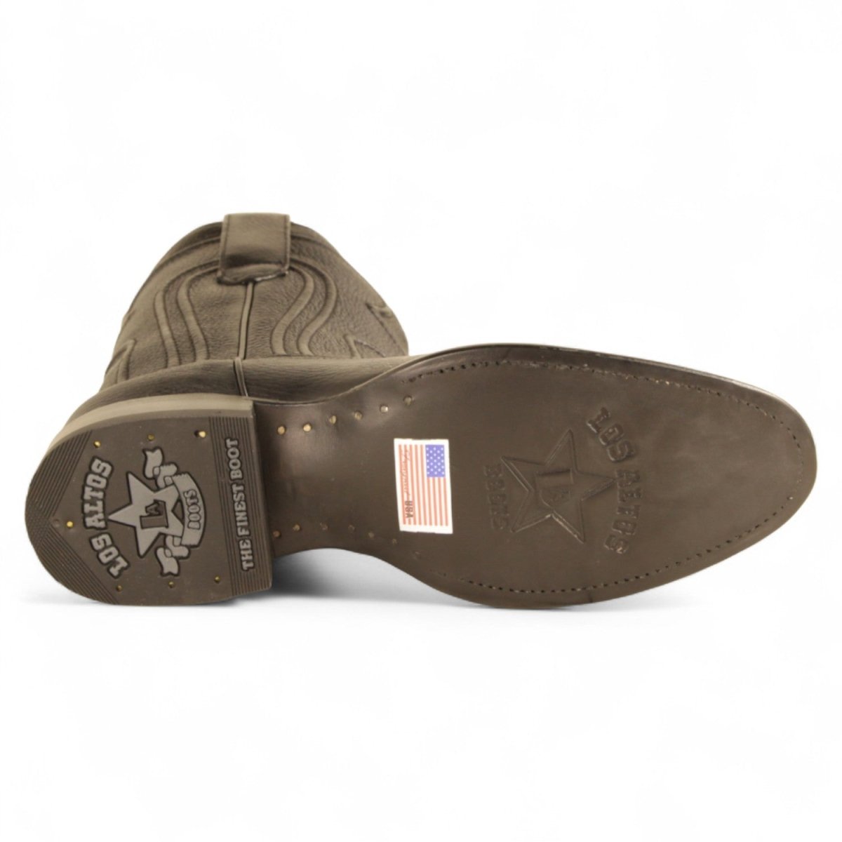 Botas de Piel Original Roper Punta Oval con Zipper Color Negro - Los Altos Boots - Los Altos Boots