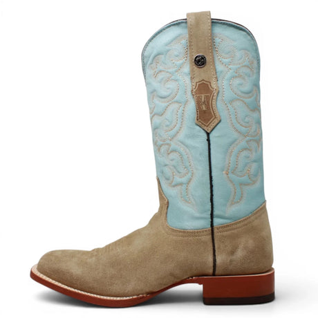 Botas de Piel Original Ruff Out Punta Cuadrada Color Arena - Tanner Mark Boots - Tanner Mark Boots
