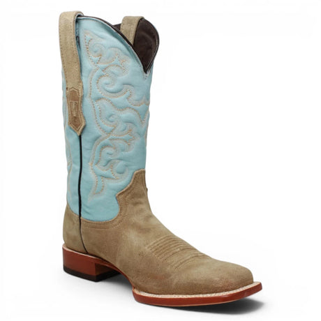 Botas de Piel Original Ruff Out Punta Cuadrada Color Arena - Tanner Mark Boots - Tanner Mark Boots