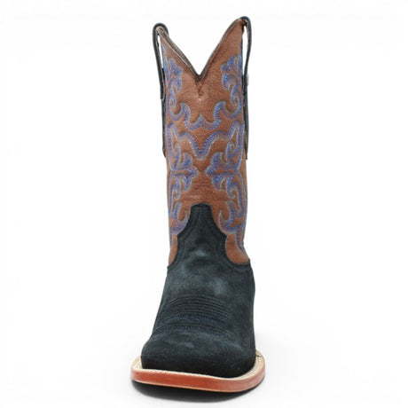 Botas de Piel Original Ruff Out Punta Cuadrada Color Azul Marino - Tanner Mark Boots - Tanner Mark Boots