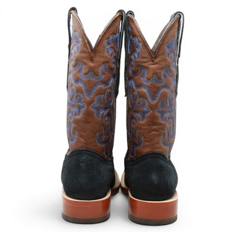Botas de Piel Original Ruff Out Punta Cuadrada Color Azul Marino - Tanner Mark Boots - Tanner Mark Boots