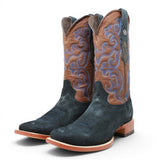 Botas de Piel Original Ruff Out Punta Cuadrada Color Azul Marino - Tanner Mark Boots - Tanner Mark Boots