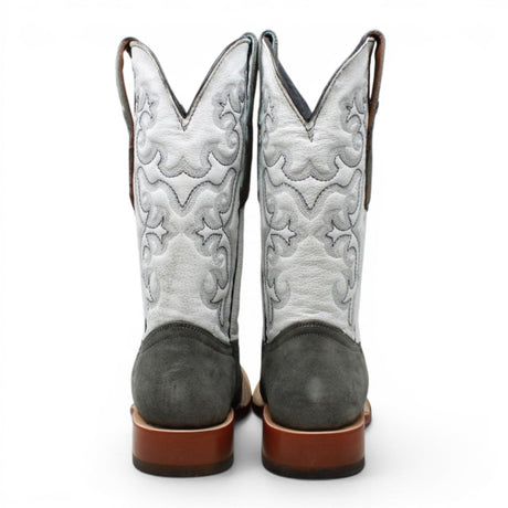 Botas de Piel Original Ruff Out Punta Cuadrada Color Gris - Tanner Mark Boots - Tanner Mark Boots