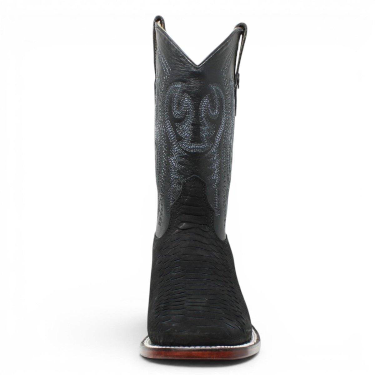 Botas de Piel Punta Cuadrada Piton Grabado Nobuck- Rodeo Imports - Rodeo Imports