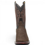 Botas de Piel Punta Cuadrada Piton Grabado Nobuck- Rodeo Imports - Rodeo Imports