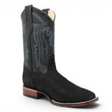 Botas de Piel Punta Cuadrada Piton Grabado Nobuck- Rodeo Imports - Rodeo Imports