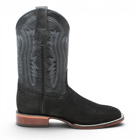 Botas de Piel Punta Cuadrada Piton Grabado Nobuck- Rodeo Imports - Rodeo Imports