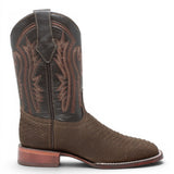 Botas de Piel Punta Cuadrada Piton Grabado Nobuck- Rodeo Imports - Rodeo Imports