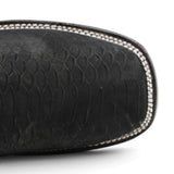 Botas de Piel Punta Cuadrada Piton Grabado Nobuck- Rodeo Imports - Rodeo Imports