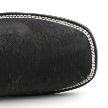 Botas de Piel Punta Cuadrada Piton Grabado Nobuck- Rodeo Imports - Rodeo Imports