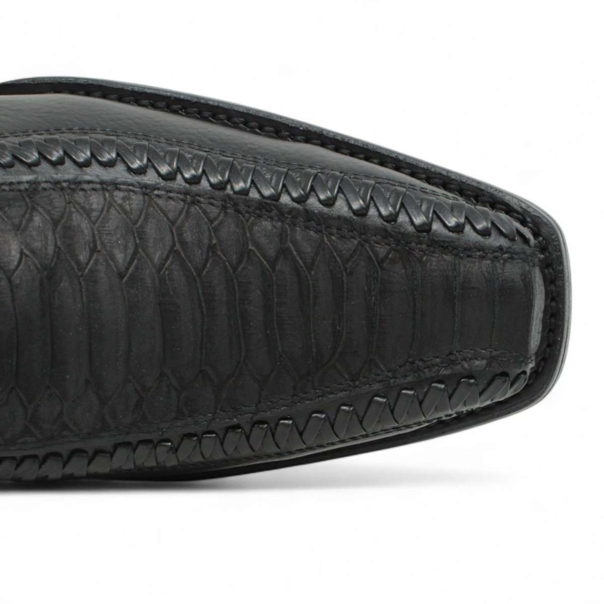 Botas de Piel Punta Cuadrada Piton Nobuck Color Cafe con Cierre - LC260Negro - La Carreta