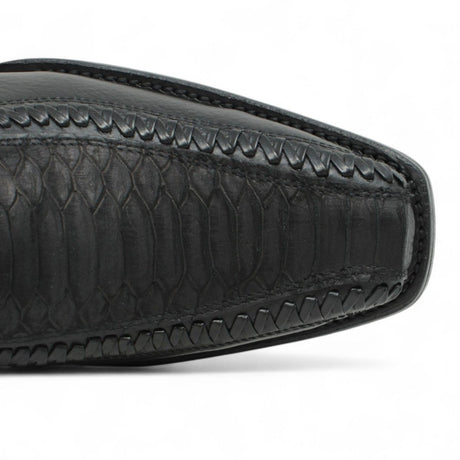 Botas de Piel Punta Cuadrada Piton Nobuck Color Cafe con Cierre - LC260Negro - La Carreta