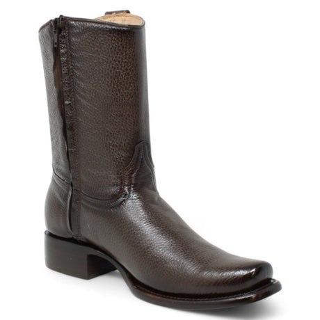 Botas de Piel Punta Dubai Cuadrada Para Hombre Color Cafe con Cierre - La Sierra - La Carreta