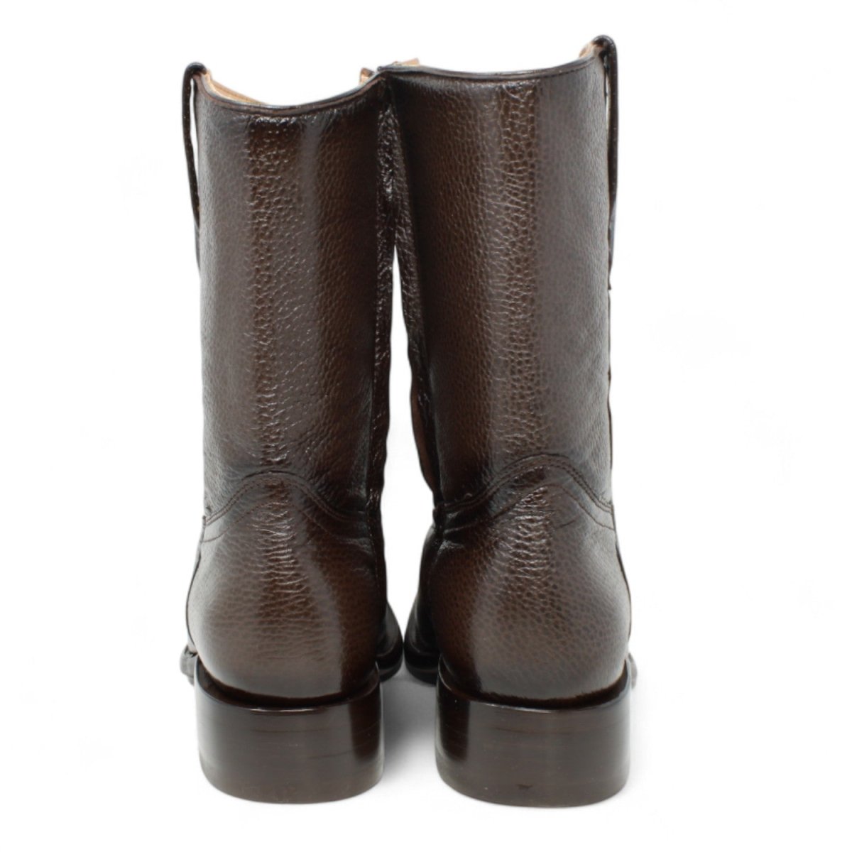 Leather Boots Square Dubai Toe For Men Brown Color with Zipper - La Si