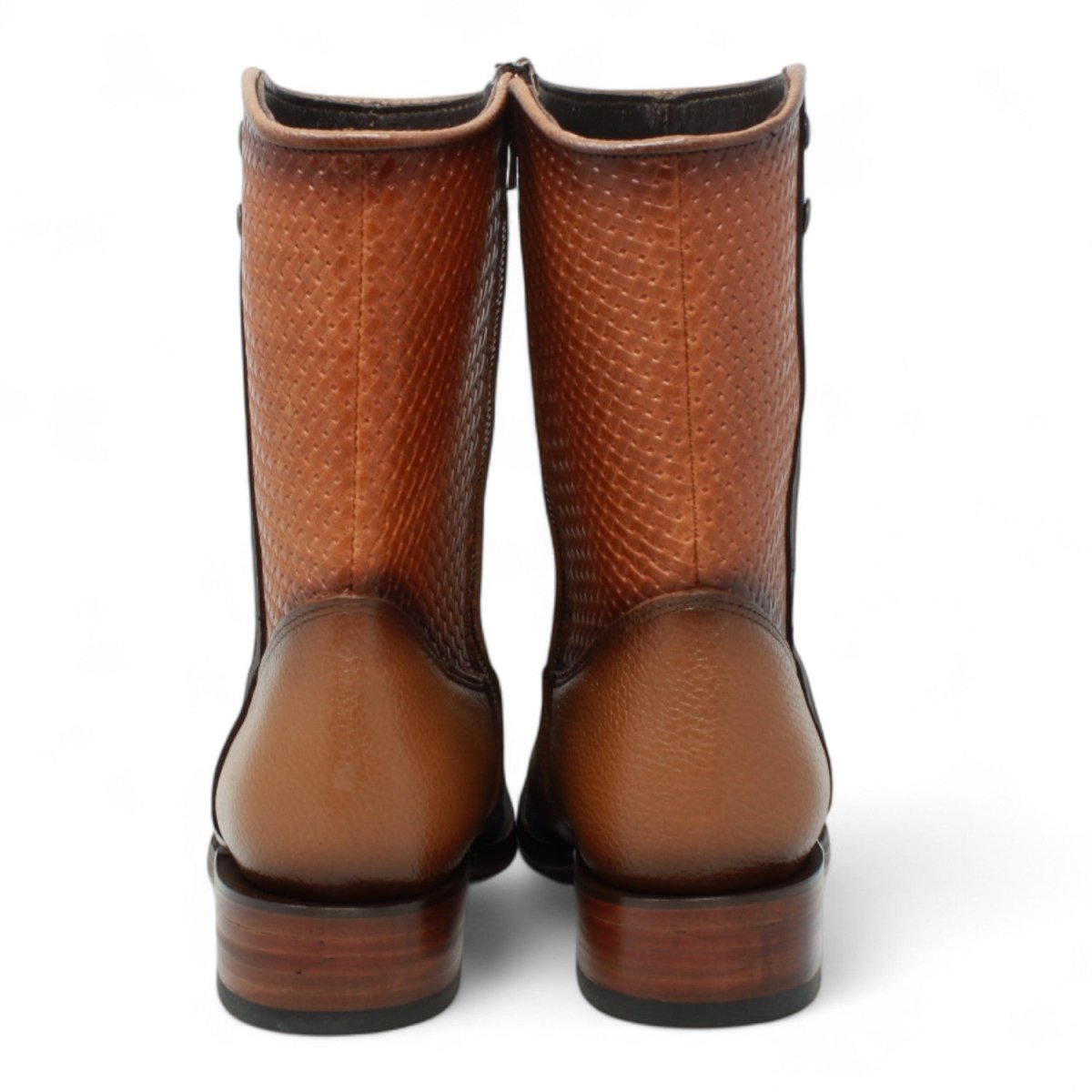 Botas de Piel Punta Dubai Cuadrada Para Hombre Color Camel con Cierre - La Sierra - La Carreta