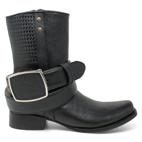 Botas de Piel Punta Dubai Cuadrada Para Hombre Color Negro con Cierre - LC 261 - La Carreta