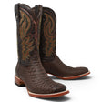Botas de Piton Grabado Punta Cuadrada Color Cafe Matte - Tanner Mark Boots - Tanner Mark Boots