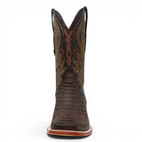 Botas de Piton Grabado Punta Cuadrada Color Cafe Matte - Tanner Mark Boots - Tanner Mark Boots