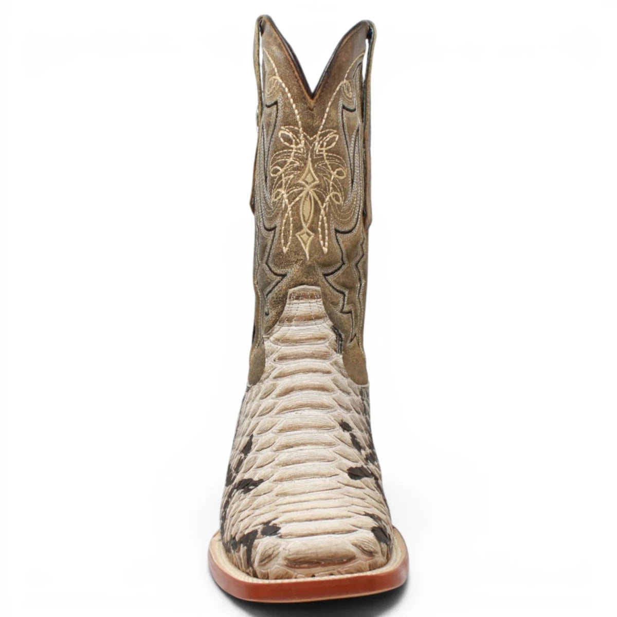 Botas de Piton Grabado Punta Cuadrada Color Cafe Natural - Tanner Mark Boots (Copy) - Tanner Mark Boots