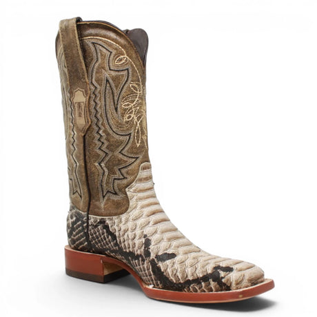 Botas de Piton Grabado Punta Cuadrada Color Cafe Natural - Tanner Mark Boots (Copy) - Tanner Mark Boots